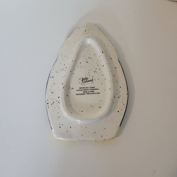 Julie Ueland Whimsical Ceramic Multicolor Penguin Christmas Retired Spoon Rest - Picture 2 of 3